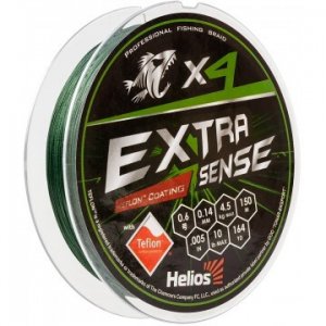 Плетёный шнур Helios Extrasense X4 Зеленый (150 м)